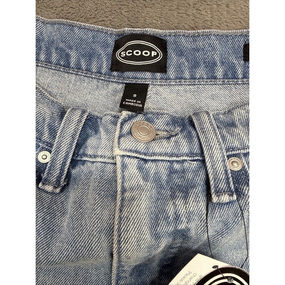 Scoop High Rise Barrel Ankle Jeans Womens Size 8 Distressed Light Wash NWT - Picture 3 of 9
